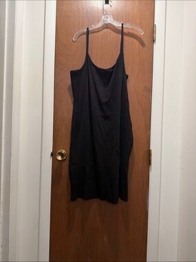 Eloquii Black Spaghetti-Strap Slip Dress
